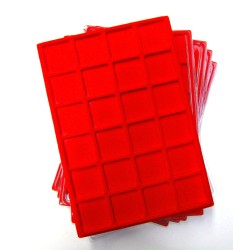 G2-PLATEAU 24 CASES VELOURS ROUGE AVEC COUVERCLE PAR 10