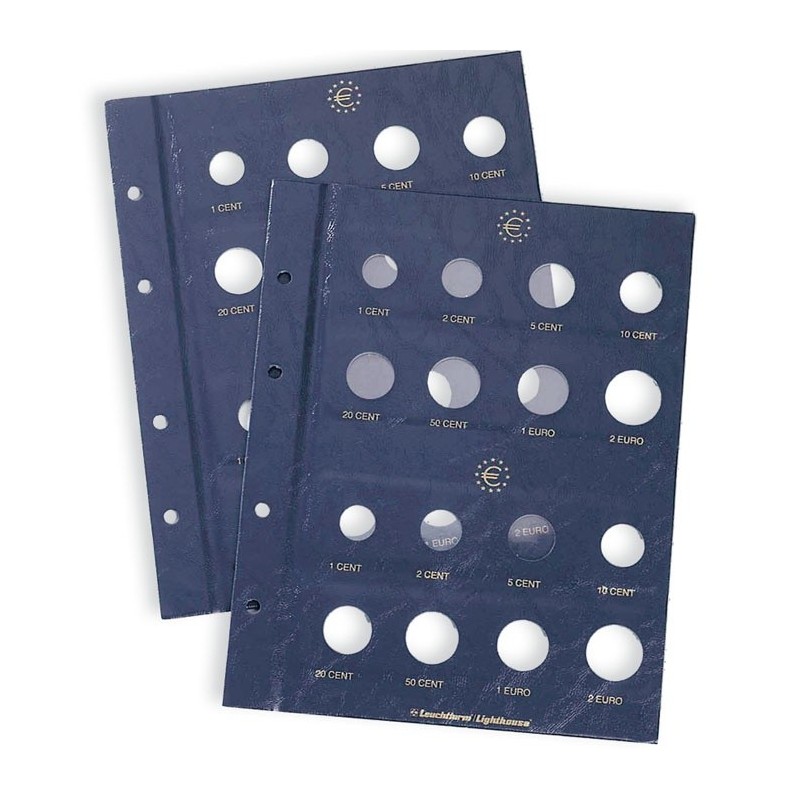 LEUCHTTURM ALBUM VISTA EURO 2 FEUILLES POUR SERIES D'EUROS