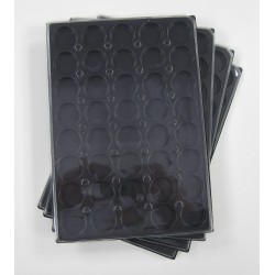 A27-PLATEAU 40 CASES RONDES PLASTIQUE NOIR + COUVERCLE