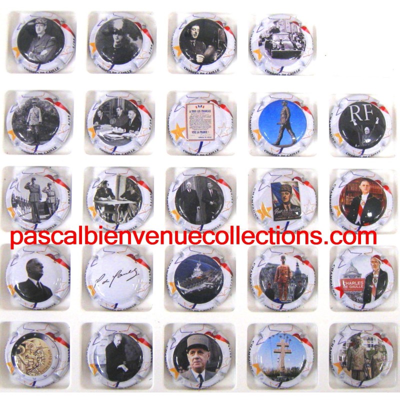 GENERIQUES CHARLES DE GAULLE DE 1/24 A 24/24 CT BLANC