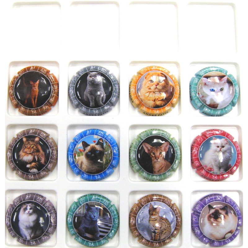 PATIS ANDRE CHATS ET ZODIAQUE SERIE DE 12 CAPSULES