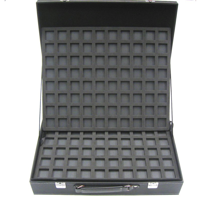 MALLETTE BOITE A CAPSULES NOIRE POUR 640 PLAQUES DE MUSELETS